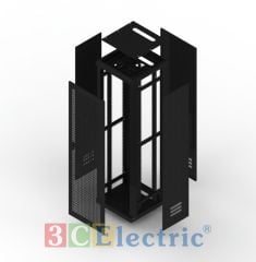 TỦ RACK 42U D600 CÁNH CỬA LƯỚI, MÀU ĐEN