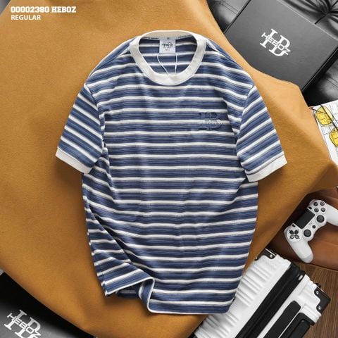 Áo thun nam Heboz sọc cotton 3M - 00002380