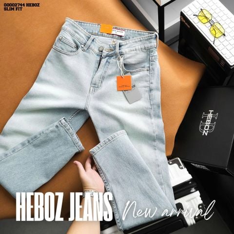 Quần jean nam Heboz dáng slim trơn D041 - 00002744