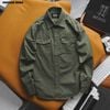 Áo sơ mi nam Heboz kaki classic pocket 4M - 00002216