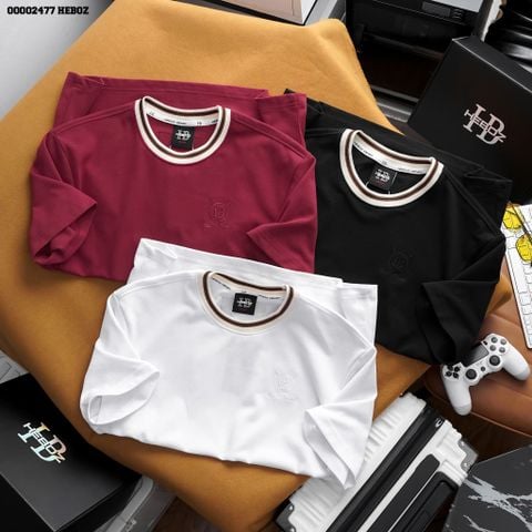 Áo thun nam Heboz cổ phối màu 3M - 00002477