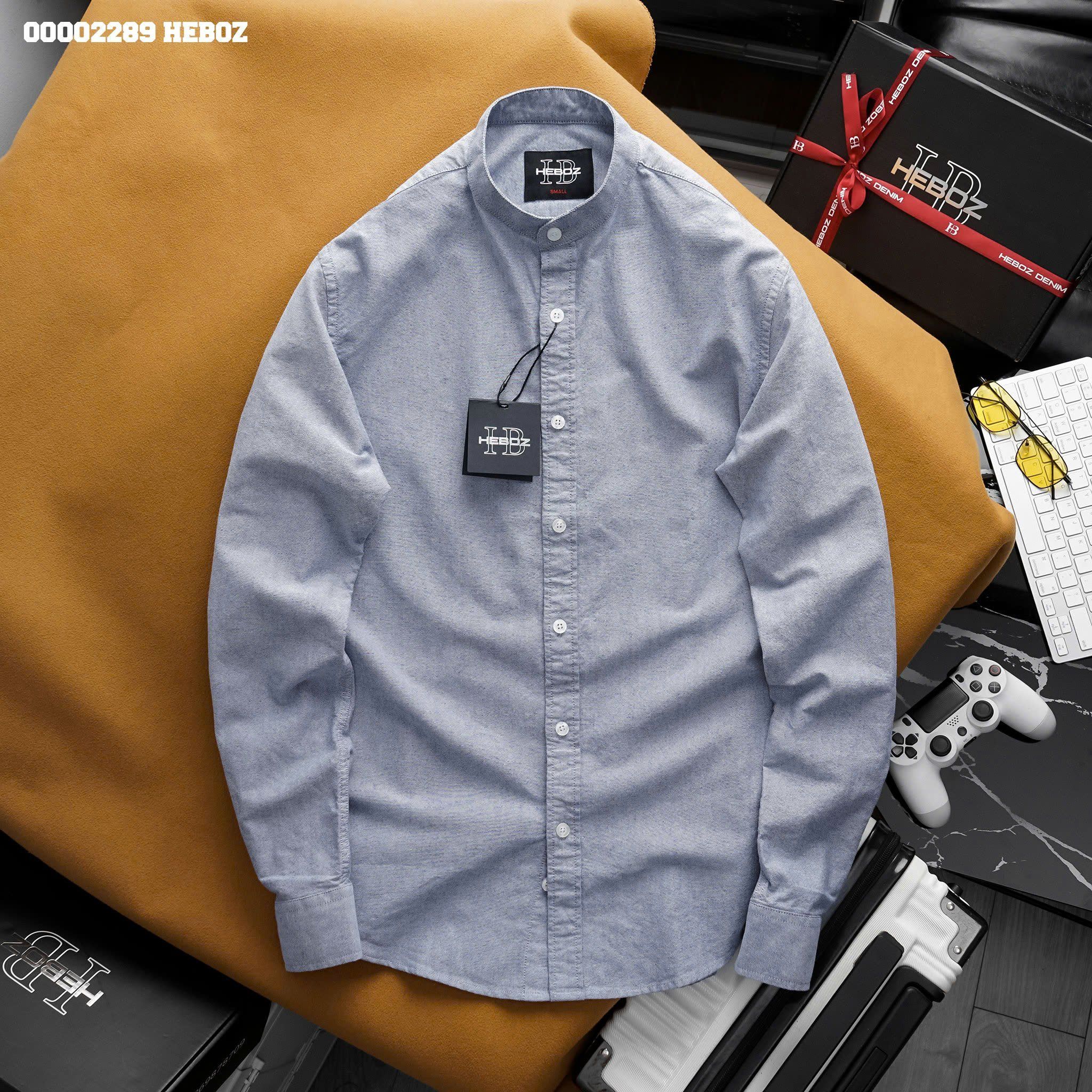Áo sơ mi nam Heboz cổ trụ oxford 3M - 00002289