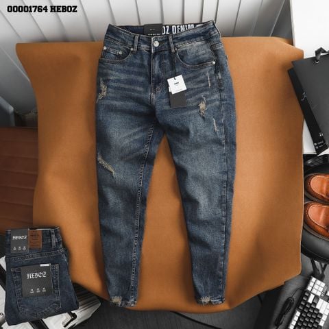 Quần jean nam Heboz form slim rách 059 - 00001764