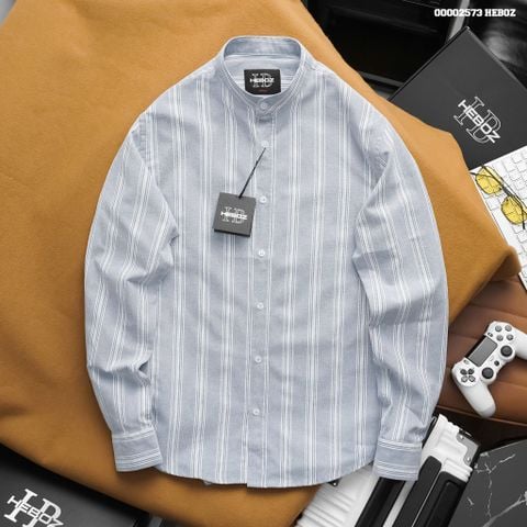 Áo sơ mi nam Heboz cổ trụ ox stripped 3M - 00002573