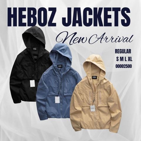 Áo khoác nam Heboz vải gió pocket 3M - 00002500