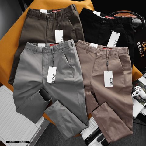 Quần kaki nam Heboz dáng slim cạp chun ẩn 4M - 00002009