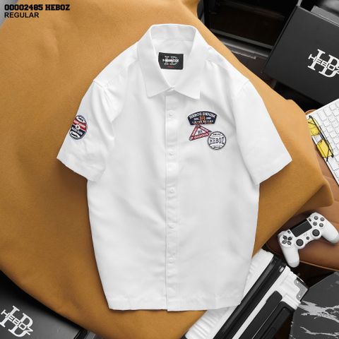 Áo sơ mi nam Heboz kaki NT sticker 3M - 00002485