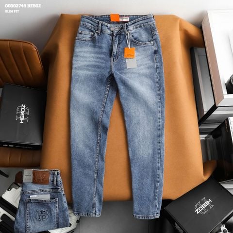 Quần jean nam Heboz dáng slim trơn D040 - 00002749