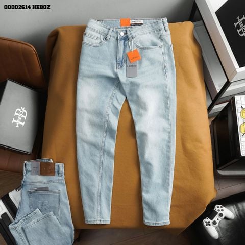 Quần jean nam Heboz dáng slim trơn D007 - 00002614