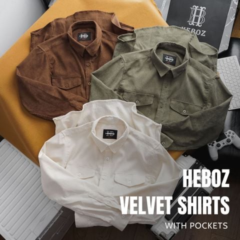 Áo sơ mi nam Heboz nhung 2 túi 3M - 00002264