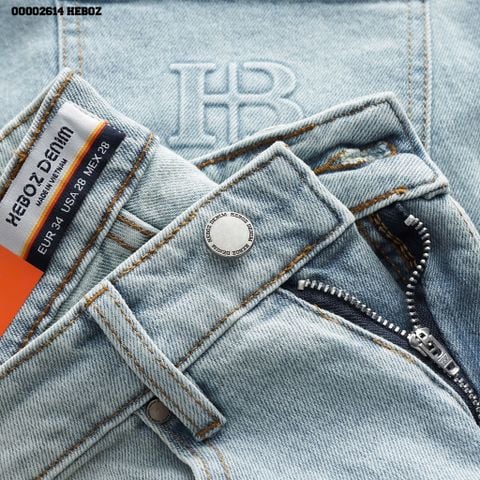 Quần jean nam Heboz dáng slim trơn D007 - 00002614