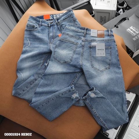 Quần jean nam Heboz dáng slim rách 068 - 00001924