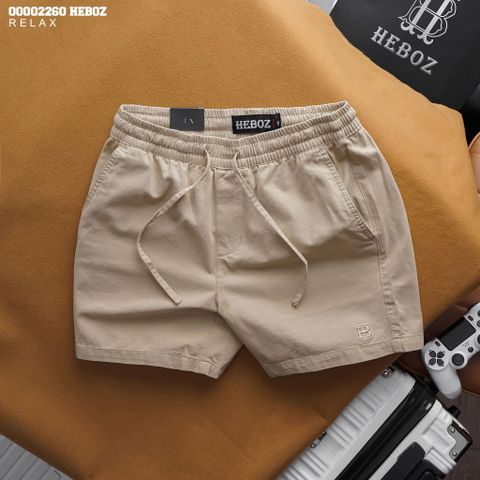 Quần short nam Heboz kaki dáng relax 4M - 00002260
