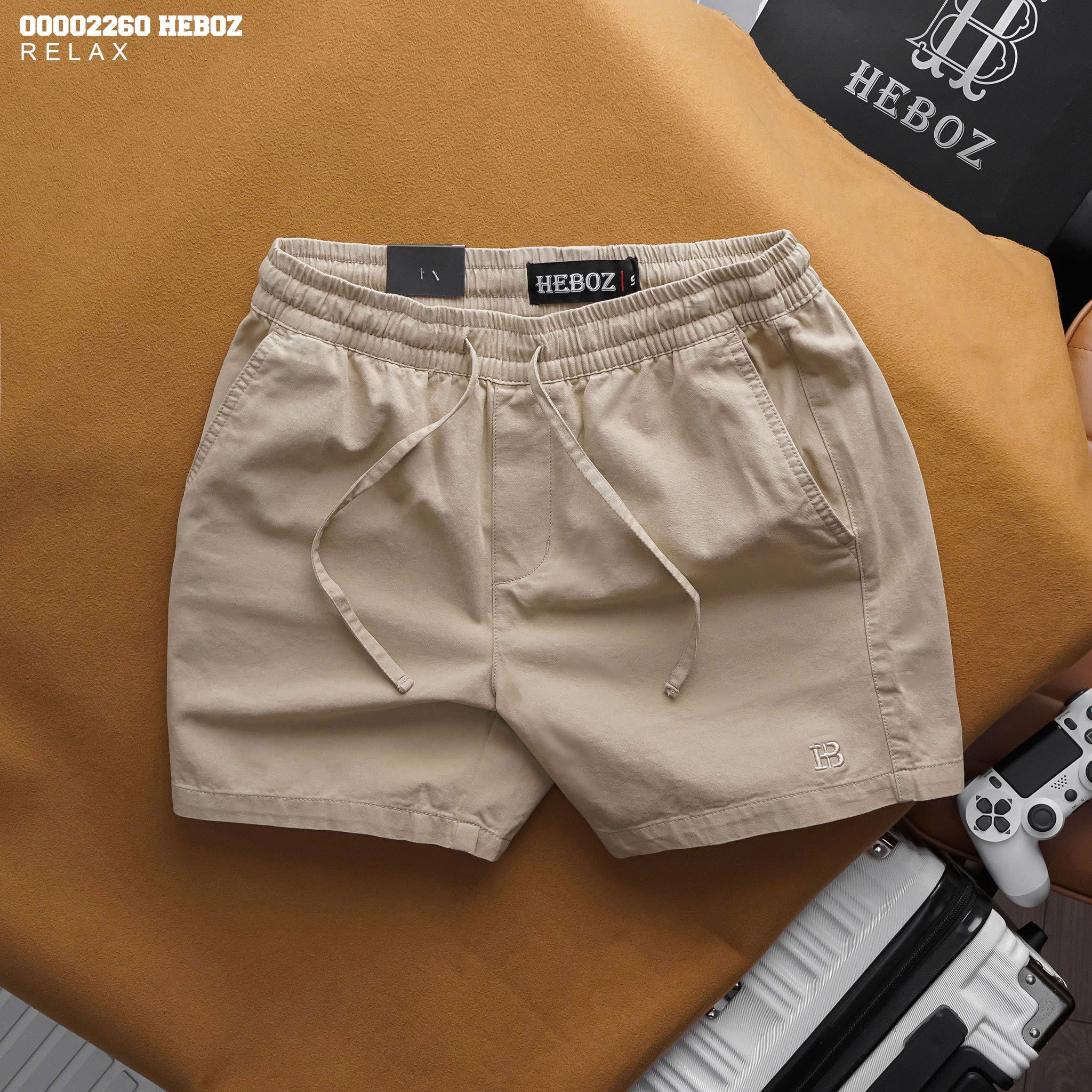 Quần short nam Heboz kaki dáng relax 4M - 00002260
