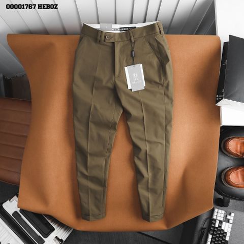 Quần tây nam Heboz logo thêu gập gấu 3M - 00001767