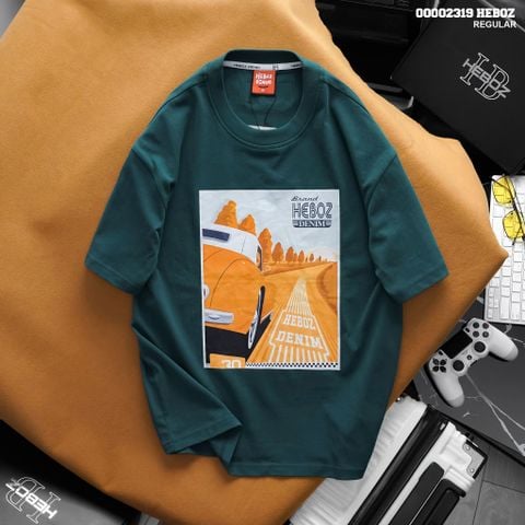 Áo thun nam Heboz print Desert (RÊU) - 00002319
