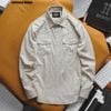 Áo sơ mi nam Heboz kaki classic pocket 4M - 00002216