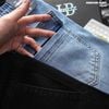 Quần short jean nam Heboz cạp thun logo 2M - 00002480