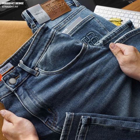 Quần jean nam Heboz dáng straight fit 090 - 00002447