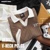 Áo polo nam Heboz cổ V logo thêu 4M - 00002523