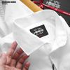 Áo sơ mi nam Heboz trắng giấu cúc cotton nến - 00002291