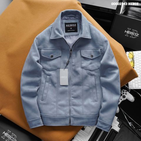 Áo khoác nam Heboz da lộn cổ bẻ 2M - 00002343