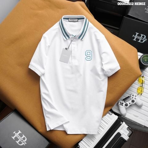 Áo polo nam Heboz green neckline 2M - 00002612