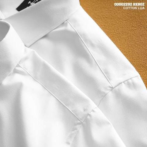 Áo sơ mi nam Heboz trắng giấu cúc lụa - 00002292