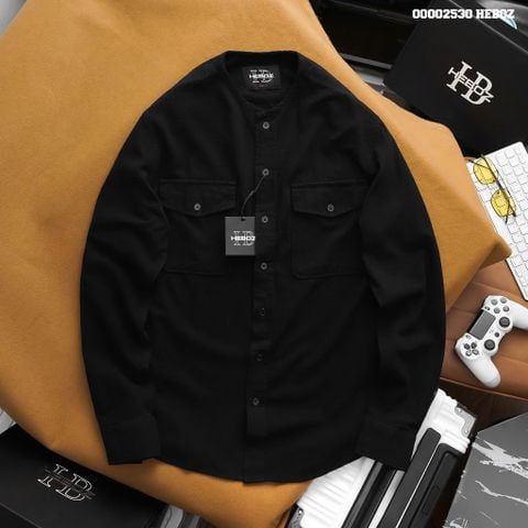 Áo sơ mi nam Heboz cổ trụ 2 túi 3M - 00002530