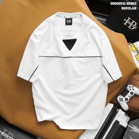 Áo thun nam Heboz nhấn VLine 4M - 00002531