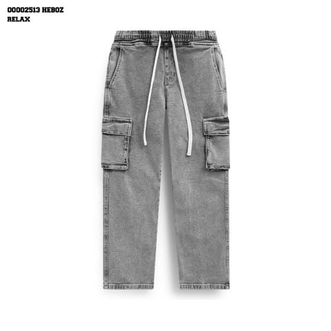 Quần jean nam Heboz cargo form relax D106 - 00002513