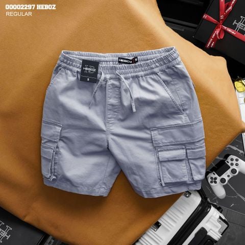 Quần short nam Heboz cargo kaki 3M - 00002297