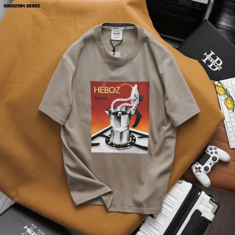 Áo thun nam heboz Filter coffee (Nâu đậm) - 00002584