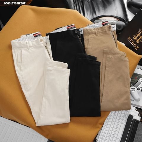 Quần kaki nam Heboz basic nhấn túi 3M - 00001979