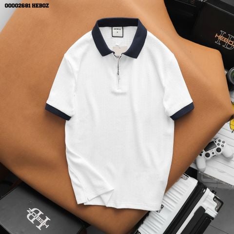 Áo polo nam Heboz dây kéo vải dệt 3M - 00002681