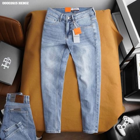 Quần jean nam Heboz dáng slim trơn D008 - 00002615