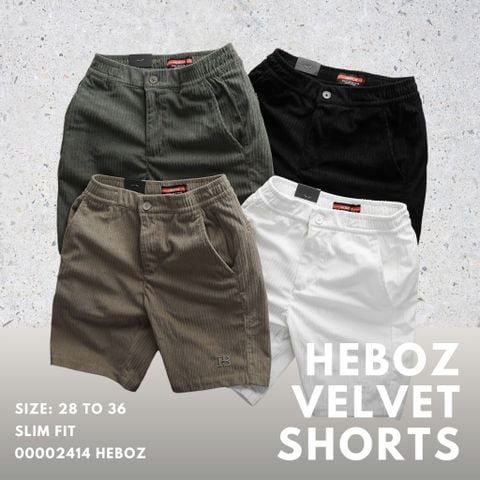 Quần short nam Heboz nhung basic 4M - 00002414