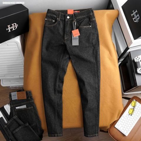 Quần jean nam Heboz dáng slim indigo đen 093 - 00002453