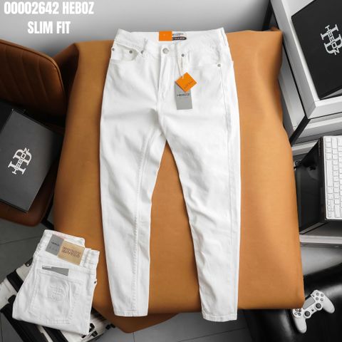 Quần jean nam Heboz dáng slim trắng D014 - 00002642