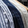 Áo sơ mi nam Heboz cổ trụ stripped linen 3M - 00002598