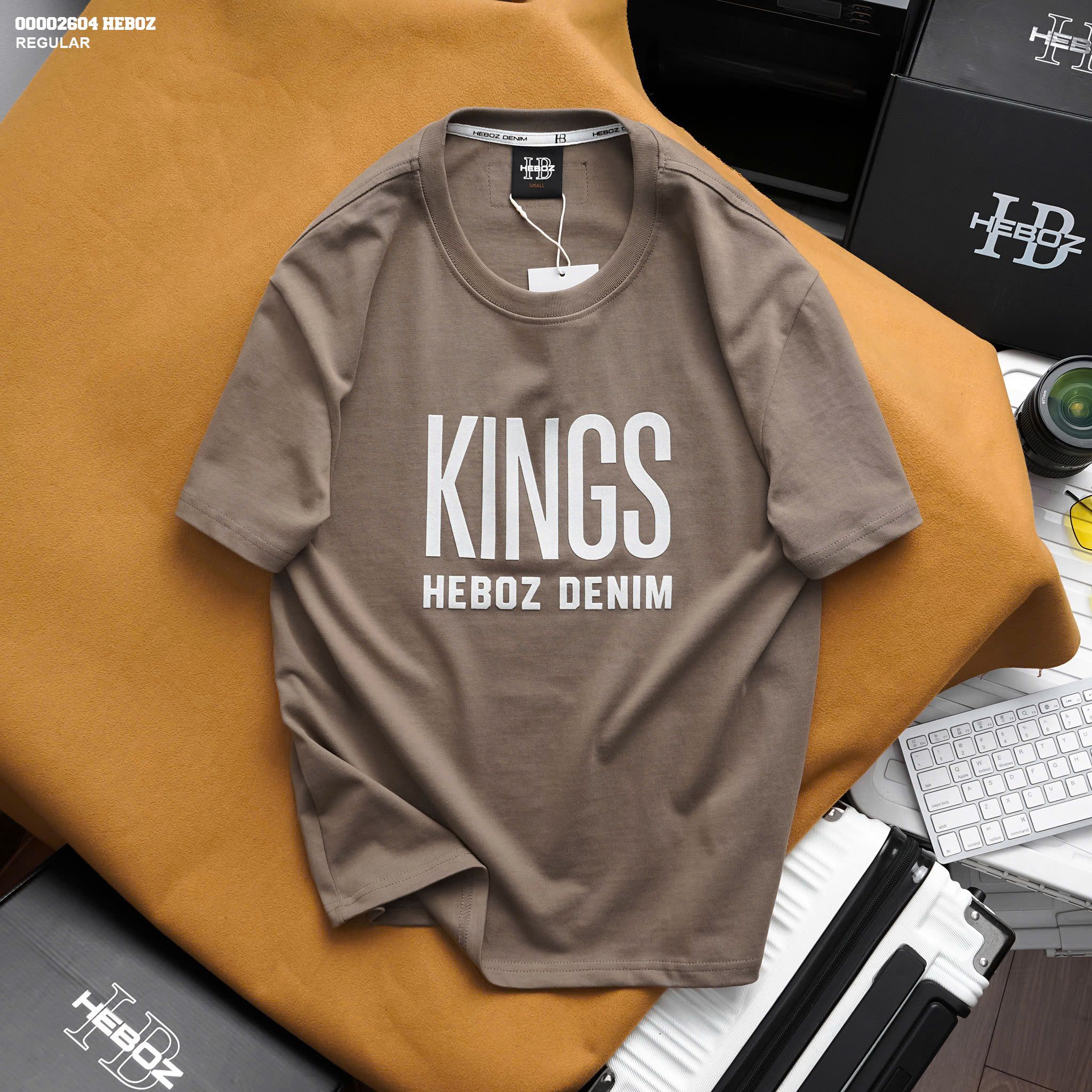 Áo thun nam Heboz print velvet Kings (NÂU) - 00002604