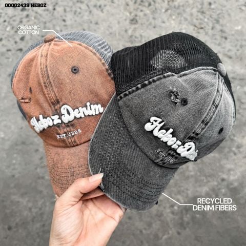 Nón kết nam Heboz denim wash 2M - 00002439