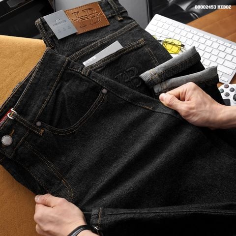 Quần jean nam Heboz dáng slim indigo đen 093 - 00002453