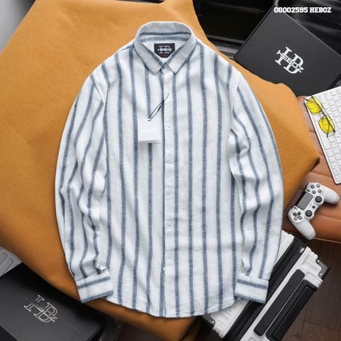 Áo sơ mi nam Heboz linen stripped 4M - 00002595