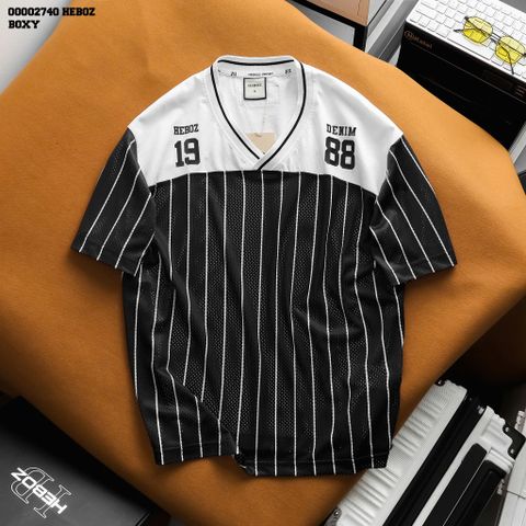 Áo thun nam Heboz baseball cổ V 2M - 00002740