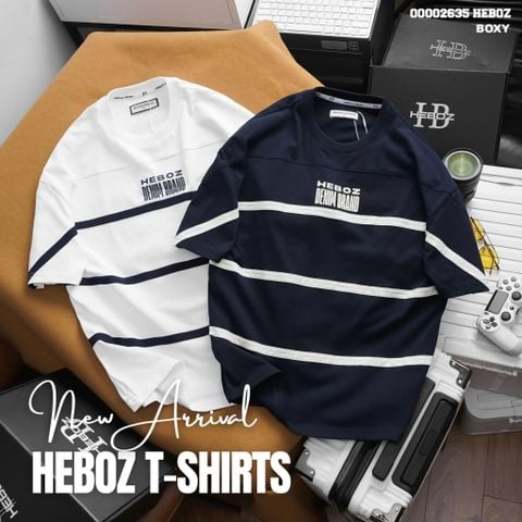 Áo thun nam Heboz chỉ viền boxy 2M - 00002635
