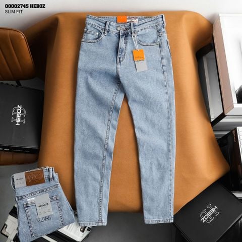 Quần jean nam Heboz dáng slim trơn D042 - 00002745