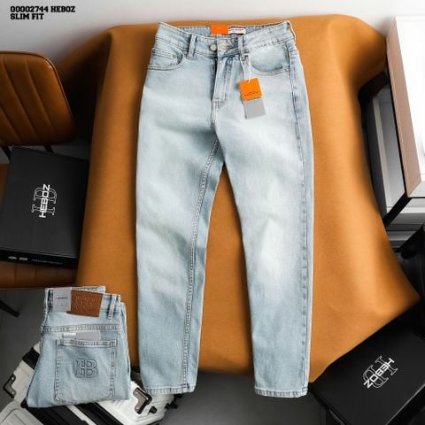 Quần jean nam Heboz dáng slim trơn D041 - 00002744
