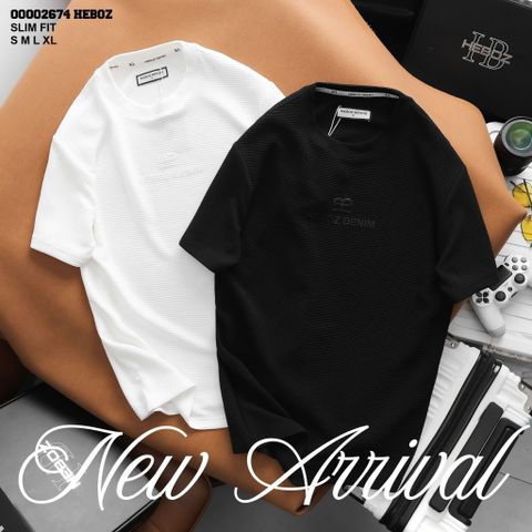 Áo thun nam Heboz cotton gân 2M - 00002674