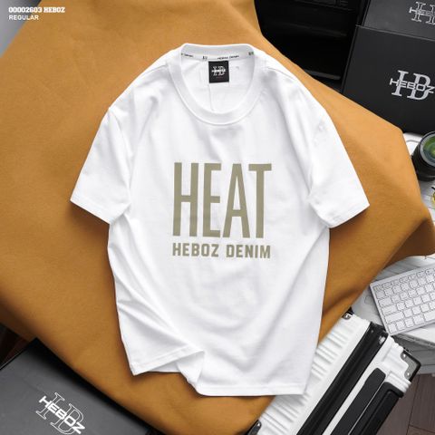 Áo thun nam Heboz print velvet Heat (TRẮNG) - 00002603